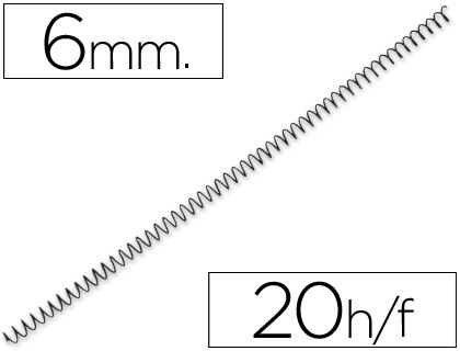 YOSAN - ESPIRAL METALICO NEGRO PASO 64 5:1 6 MM CALIBRE 1,00 MM (Ref.3034E4N06)