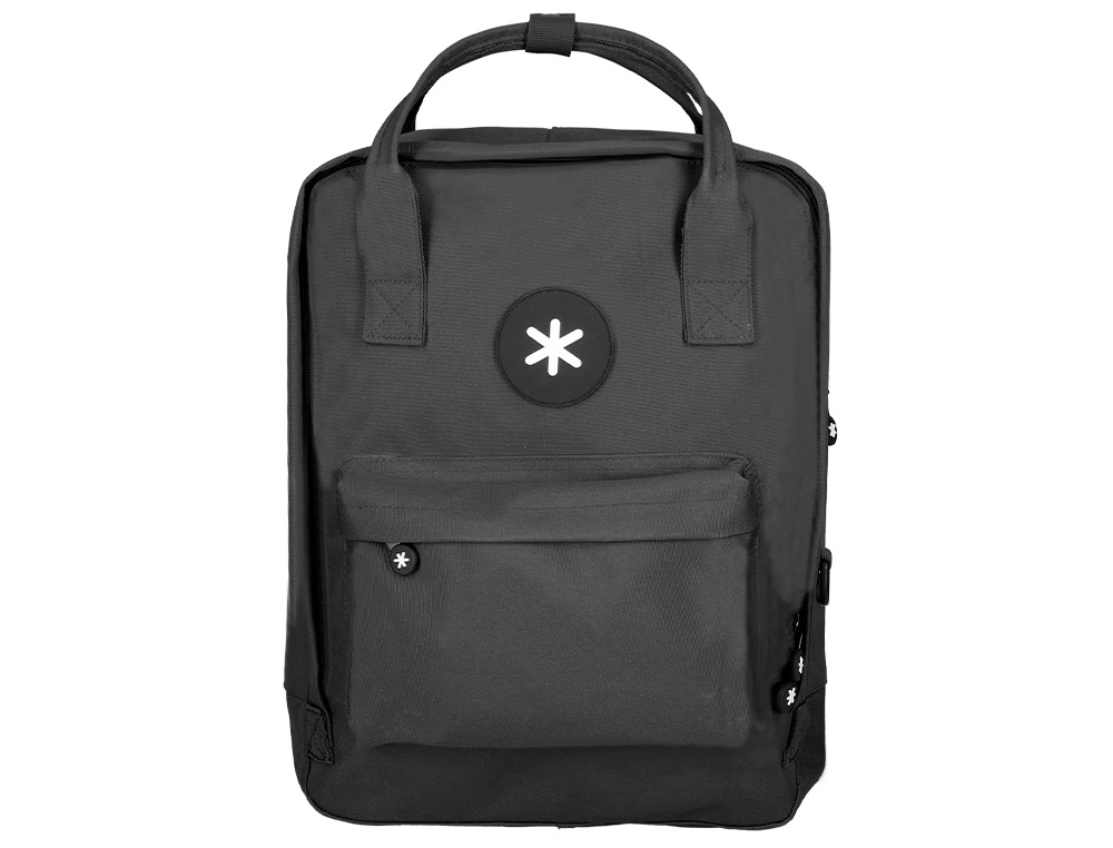 ANTARTIK - Cartera mochila 2 asas y bolsillos exteriores negro 300x115x390 mm (Ref. ME22)