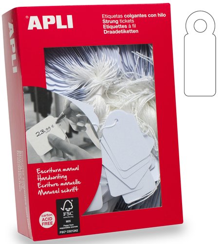 APLI - ETIQUETAS COLGANTES 15 X 24 MM -CAJA DE 1000 (Ref.388)