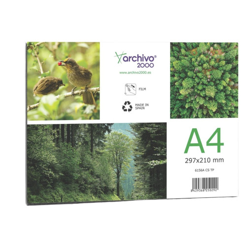 ARCHIVO 2000 - IDENTIFICADOR MURAL PORTANOMBRE CON ADHESIVO TRASERO EN POLIESTIRENO TRANSPARENTE DIN A4 (Ref.6156A CS TP)