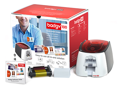 BADGY - 100 CON EL SOFTWARE VERSIÓN ESTÁNDAR Y 50 TARJETAS DE PVC BLANCAS (Ref.B12U0000RS)