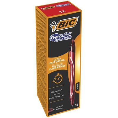 BIC - BOLIGRAFO GELOCITY QUICK DRY RETRACTIL TINTA GEL ROJO PUNTA DE 0,7 MM (Ref.949874)