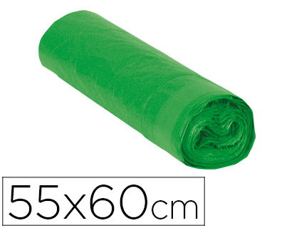 BUGA - Bolsas de basura Paquete 15 ud 550X600 Verde ecopino (Ref.15760)