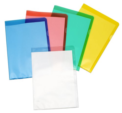 CARCHIVO - DOSSIER ANGULO RECTO PP TRASL.PIEL NARANJA A4 CRISTAL PAQUETE de 100 (Ref.1390K02)