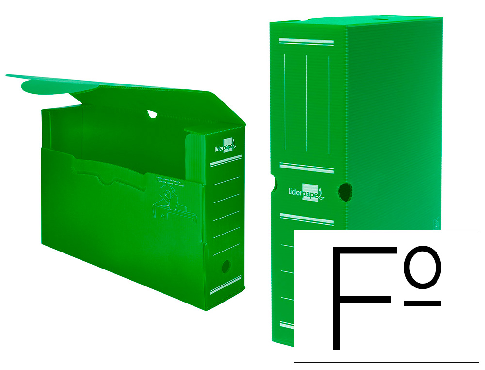 LIDERPAPEL - Archivador Definitivo PLASTICO VERDE TAMAÑO 36X26X10 CM (Ref.DF11)