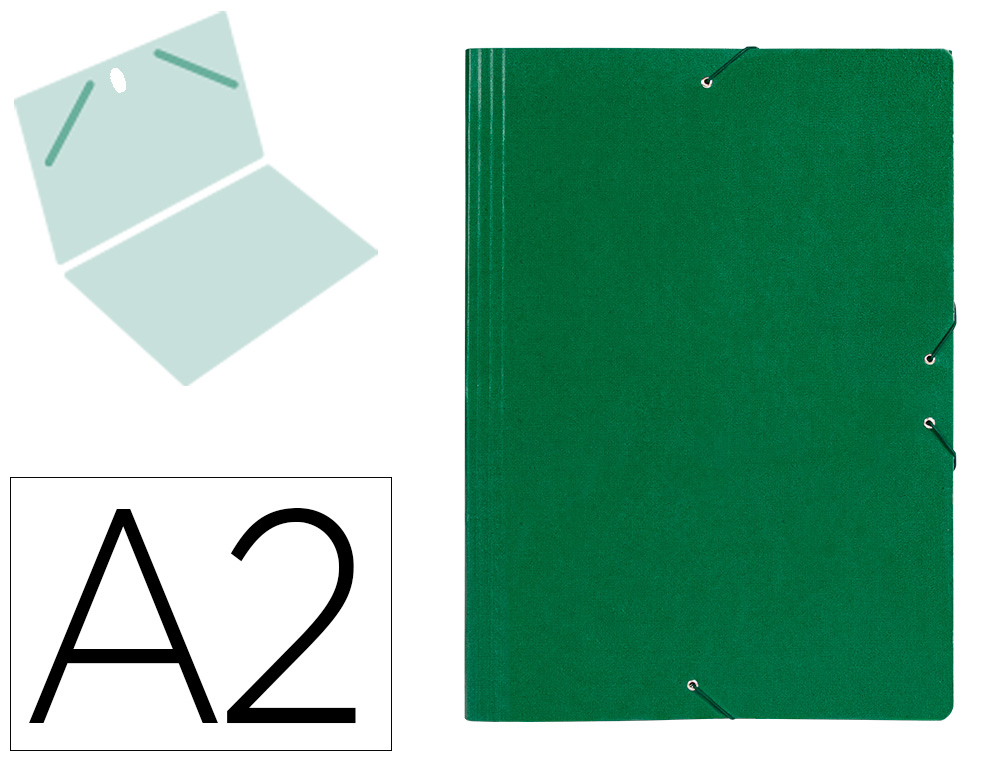 LIDERPAPEL - CARPETA PLANOS A2 Cartón GOFRADO N 12 VERDE (Ref.CG28)