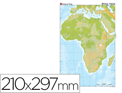 MAPA MUDO COLOR DIN A4 AFRICA -FISICO 