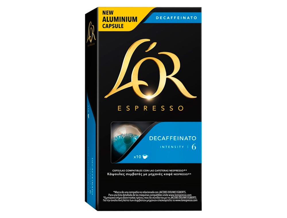 MARCILLA - CAFE L AROME ESPRESSO DECAFFEINATO FUERZA 6 MONODOSIS CAJA DE 10 UNIDADECOMPATIBLE CON NESSPRESO (Ref.4015886)