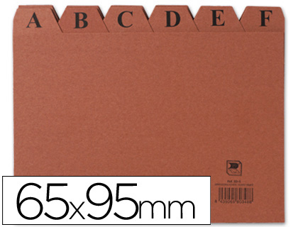 MARIOLA - Indice ALFABETICO CON 24 POSICIONES DE Cartón CUERO MEDIDAS 65X95 MM (Ref.3101)