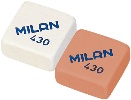 MILAN - Goma de borrar 430 Caucho sintet.suave Blanco/rosa/verde Para lapiz, papel y papel vegetal 430 (Ref.CMM430)