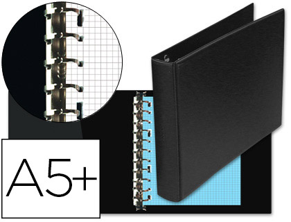 MULTIFIN - CARPETA ALFA 3002-M 11 ANILLAS 25 MM PLASTICO CUARTO NEGRO (Ref.4012266)