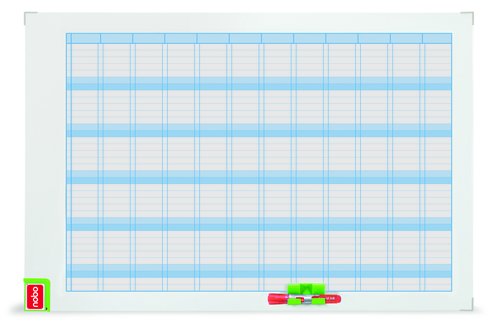 NOBO - Planning magnético Anual 60x90cm Con borrador/rotlador/kit (Ref.3048001)