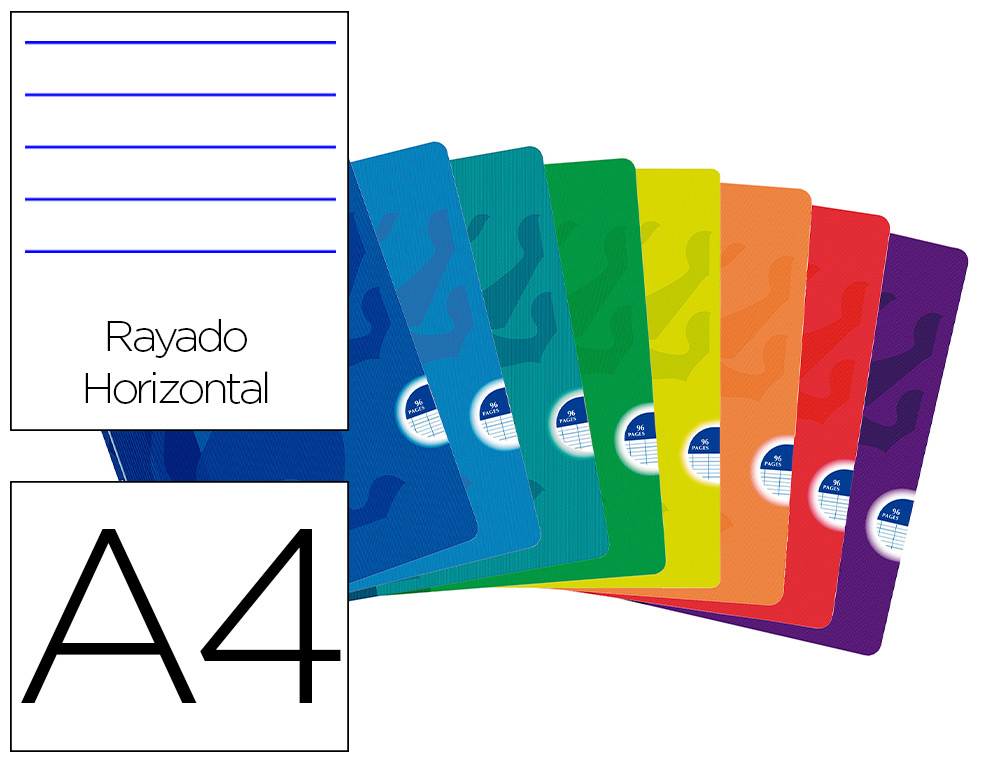 OXFORD - Libreta GRAPADA OPENFLEX A4 48H 90G PAUTADO SURTIDO (Ref.100105791)