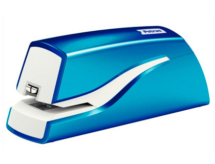 PETRUS - Grapadora electrica WOW Grapa 10 hojas Grapas 100 x nº10 Color AZUL (Ref.624822)