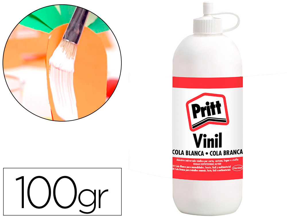 PRITT - Pegamento Cola blanca 100 gr Aplicador 2 en 1 La boquilla no se seca 1266930 (Ref.1837199)