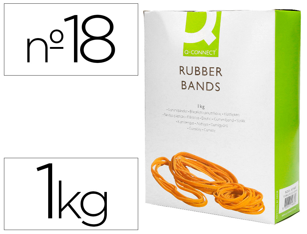 Q-CONNECT - BANDAS ELASTICAS 1000 GR 180 X 16 MM NUMERO 18 (Ref.KF15185)