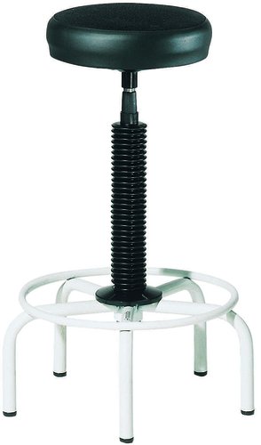 ROCADA - TABURETE ESTRUCTURA METALICA REGULABLE EN ALTURA ASIENTO EN PVC NEGRO CON BASE DE 5 PIES ALTURA MAXIMA 80 CM (Ref.RD-900/1)