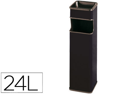 SIE - Cenicero-Papelera Metalica Cromado negro 24 litros (Ref.403-N)