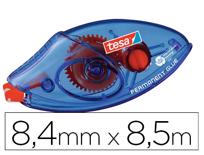 TESA - Roller ADHESIVO ECO PERMANENTE DESECHABLE CON PUNTA FLEXIBLE 8,4 mm x 8,5 m. (Ref.59090-00005-03)