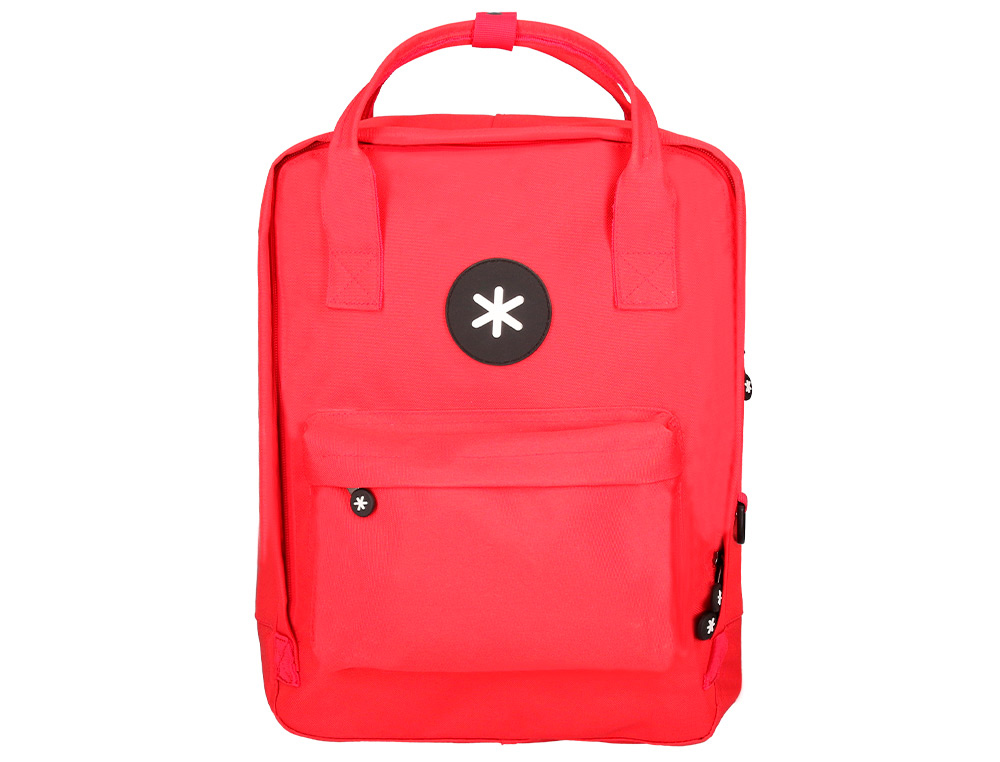 ANTARTIK - Cartera mochila 2 asas y bolsillos exteriores rojo 300x115x390 mm (Ref. ME23)