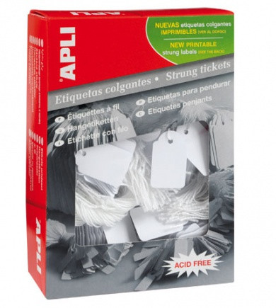 APLI - ETIQUETAS COLGANTES 18 X 29 MM -CAJA DE 1000 (Ref.389)