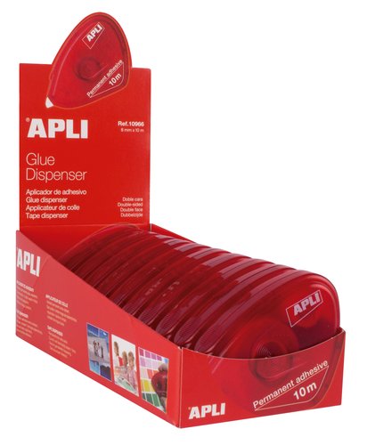 APLI - ROLLER ADHESIVO CASSETTE PERMANENTE DOBLE CARA 10 MTS. (Ref.11037)