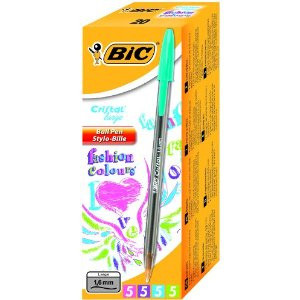 BIC - Boligrafo Cristal Large Fashion Caja 20 unid. colores surtidos Trazo 0,6 mm (Ref.895793)