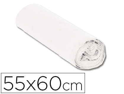 BOLSA BASURA DOMESTICA BLANCA CON AUTOCIERRE 55 X 56 CM ROLLO DE 15 BOLSAS (Ref.17079)