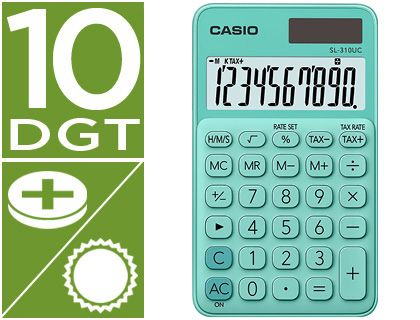 CASIO - Calculadora BolsilloVerde (Ref.SL-310UC-GN)