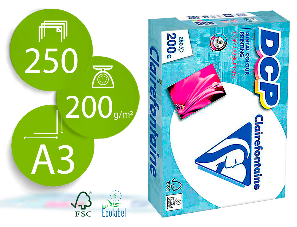 CLAIREFONTAINE - Paquete A3 250 Hojas 200 Gramos (Ref.1808C)