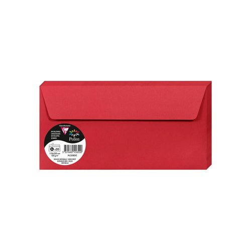 CLAIREFONTAINE - Sobres Paquete 20 ud 110X220 Grosella 120 G (Ref.075193)