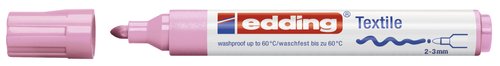 EDDING - Marcador textil 4500 Rosa punta de 2-3 mm. Tinta pigmentada a base de agua (Ref.4500-09)