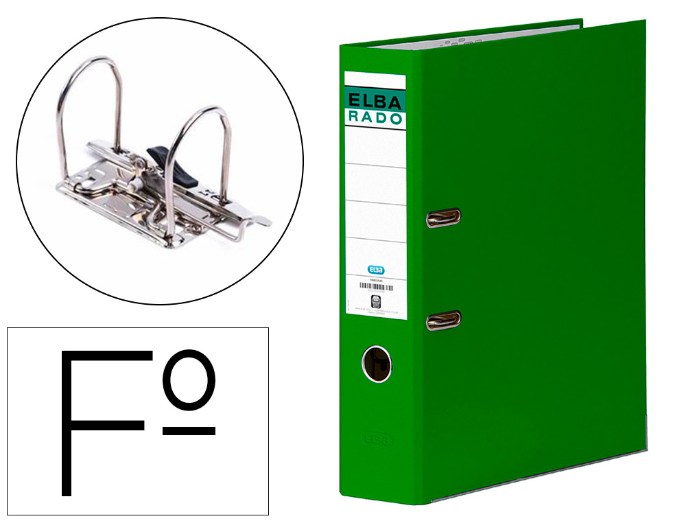 ELBA - Archivador de Palanca Rado-Chic Folio Lomo 80mm Verde (Ref.100022671)