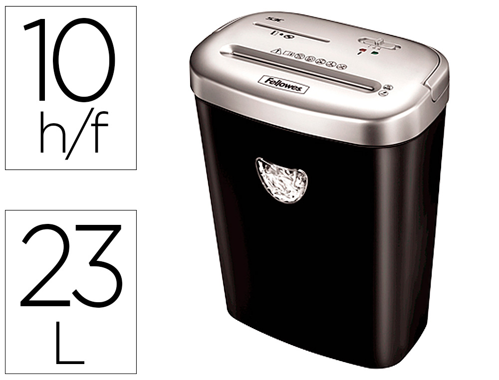 FELLOWES - Destructora Personal 53C Capacidad 10h. 23L Corte en Particulas (Ref.4653101)