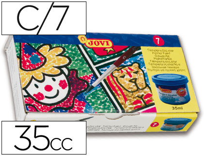 JOVI - Temperas 35 ml Colores surtidos Caja 7 Ud (Ref.507)