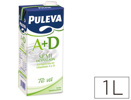 LECHE SEMIDESNATADA PULEVA BRIK DE 1 LITRO (Ref.14476)