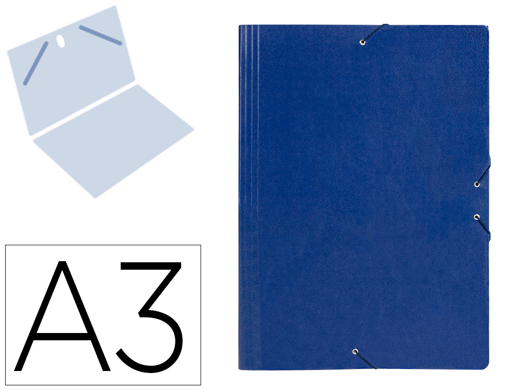 LIDERPAPEL - CARPETA PLANOS A3 Cartón GOFRADO N 12 AZUL (Ref.CG29)