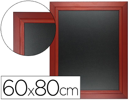LIDERPAPEL - PIZARRA NEGRA MURAL DE MADERA CON SUPERFICIE PARA ROTULADORES TIPO TIZA 60X80CM (Ref.PZ12)