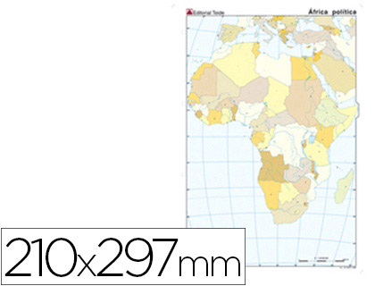 MAPA MUDO COLOR DIN A4 AFRICA -POLITICO 