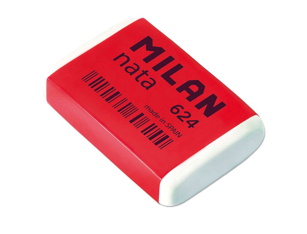 MILAN - Goma de borrar Plastica Blanca Para lapiz, papel y papel vegetal (Ref.CPM624)