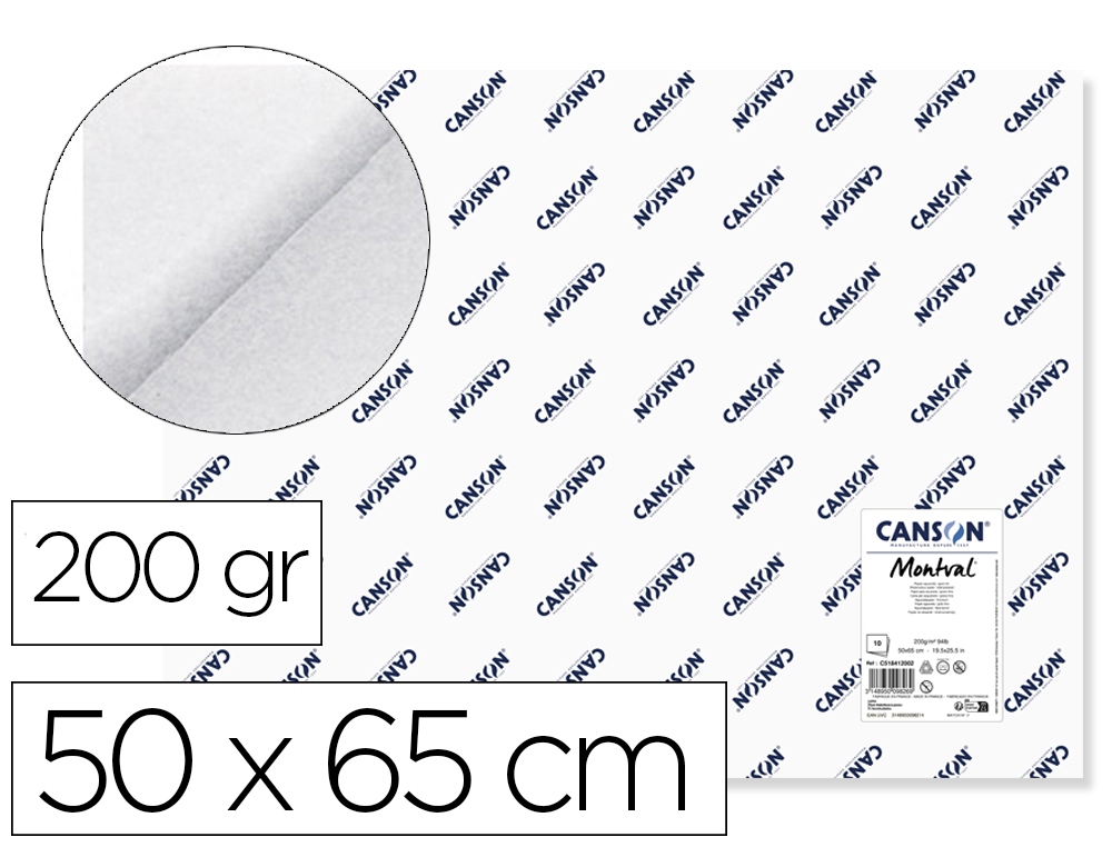 MONTIVAL - PAPEL ACUARELA MONTVAL 50X65 -185 GR -UNIDAD- (Ref.200801100)