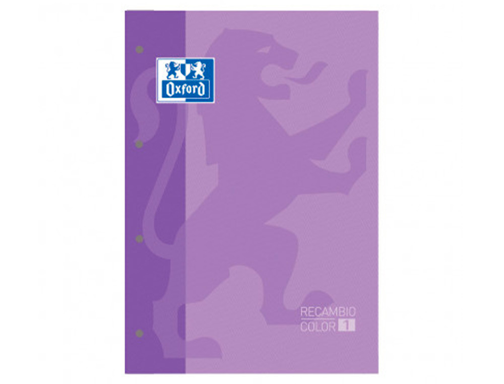 OXFORD - Recambio de papel 80h A4 Cuadricula 5x5 Lila (Ref.100100366)