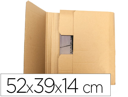 Q-CONNECT - CAJA PARA EMBALAR LIBRO MEDIDAS 520X390X140 MM ESPESOR Cartón 3 MM (Ref.KF26144)