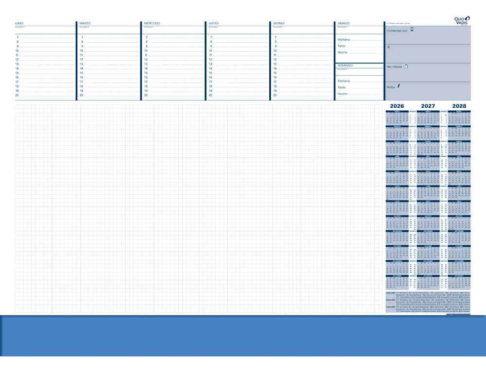 QUO VADIS - PLANNING SOBREMESA SEMANAL ESCRIBANIA ESP SU8200 40X60 CM (Ref.245012Q)