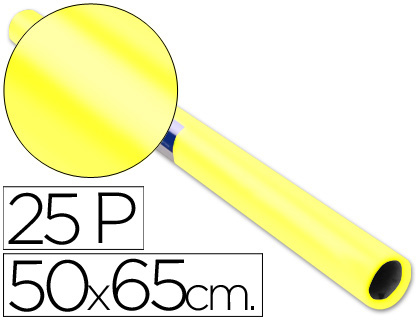 SADIPAL - Papel Charol 25 Hojas Rollo 50x65 Amarillo (Ref.12911)