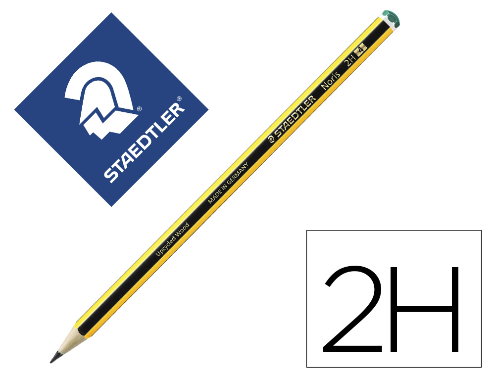 STAEDTLER - Lapiz Noris Madera 2 H Grafito Hexagonal (Ref.120-4)