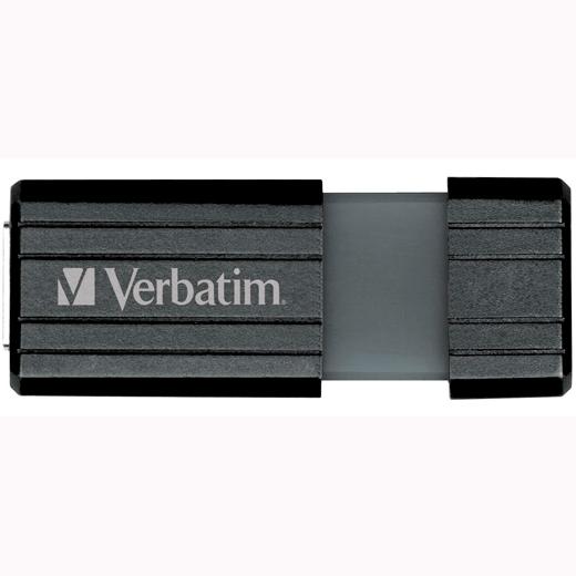 VERBATIM - Memoria USB Store'n' Go PinStripe USB 32GB Negro Retráctil (CANON L.P.I. 0,24€ Incluido) (Ref.49064)