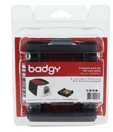 BADGY - Kit COMPLETO PARA 100 IMPRESIONES - 100 & 200 (Ref.CBGP0001C)
