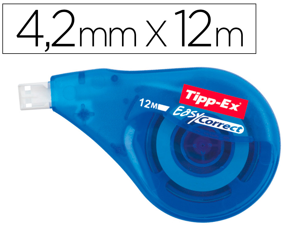 BIC - Cinta correctora EASY CORRECT 4.2mmx12m Azul Lateral (Ref.8290351)