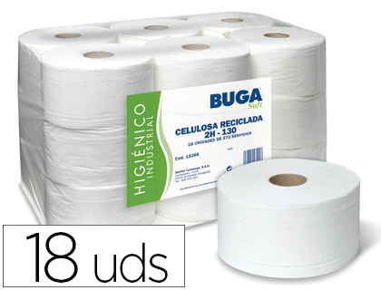 BUGA - PAPEL HIGIENICO INDUSTRIAL GOFRADO RECICLADO 2 CAPAS 130 M (Ref.309154)